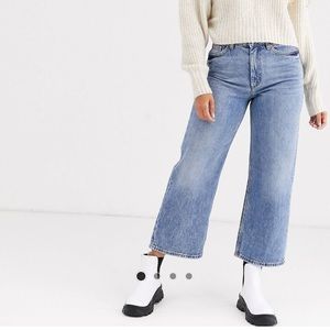 ASOS MONKI MOZIK Wide Leg Organic Cotton Jeans